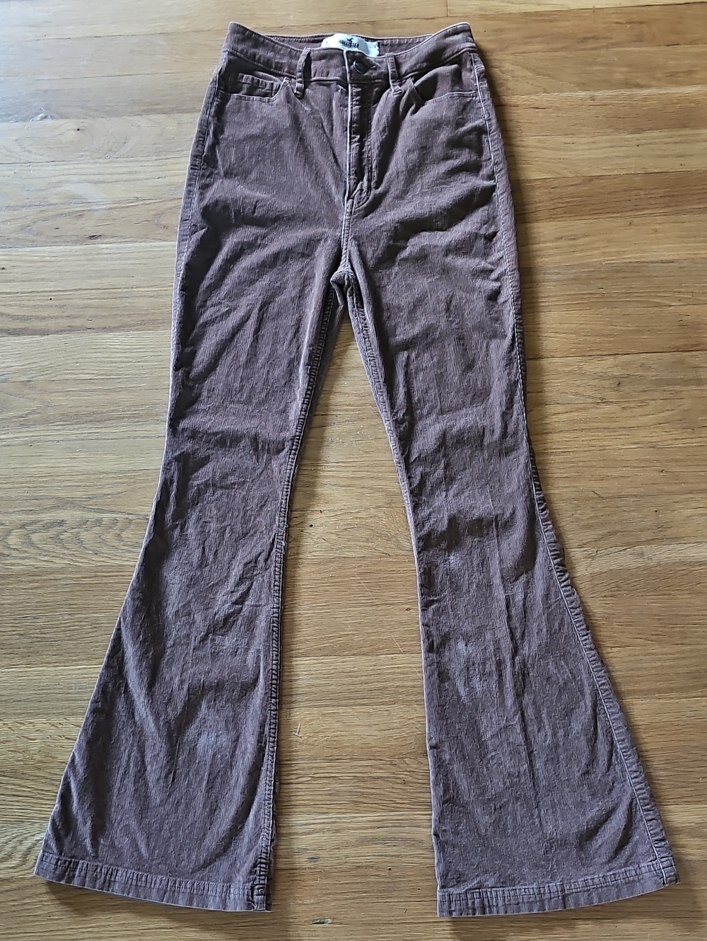 Hollister Brown Ultra High Rise Flare Leg Corduroy Pants Womens Junior Size 3R
